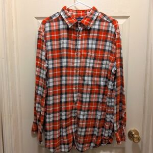 Croft & Barrow Flannel Plaid Long Sleeve/Overshirt Large